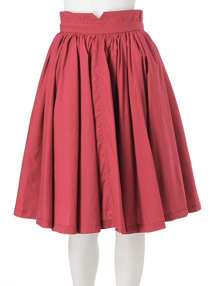 【W】メモリーギャザーフレアスカート