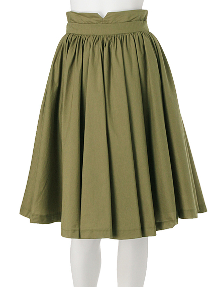 【W】メモリーギャザーフレアスカート