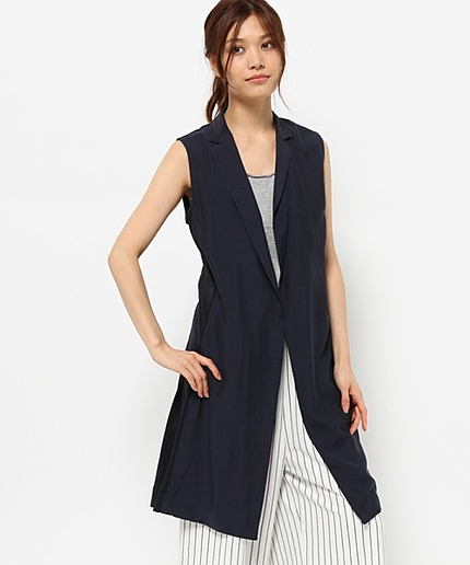 【洗える！】DoubleSewingGilletロングジレ