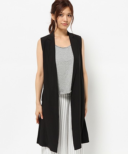 【洗える！】DoubleSewingGilletロングジレ