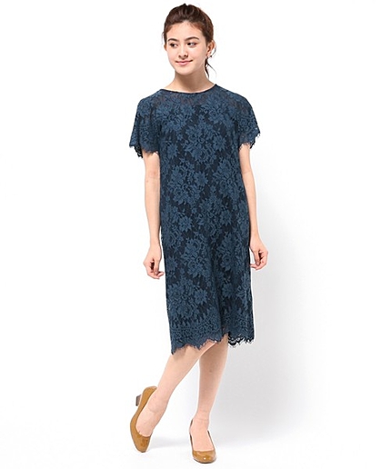 【限定店舗・ClassLounge】ラグジュアリーフワラーラッセルレースワンピース