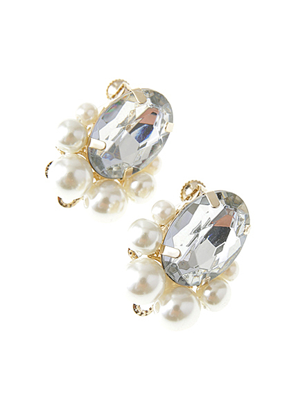 ビジューパールイヤリング