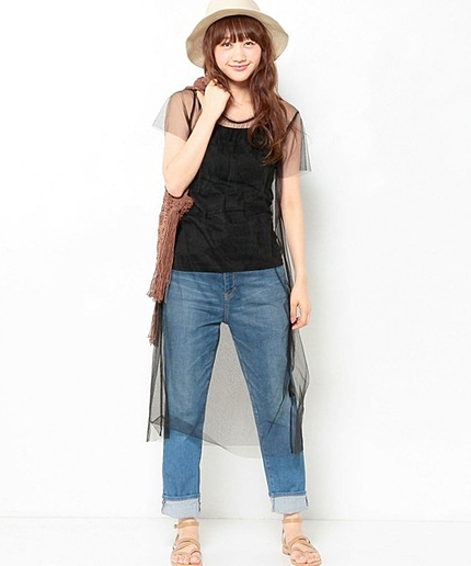 チュールショートスリーブワンピース/AEBC チュールSSL OP