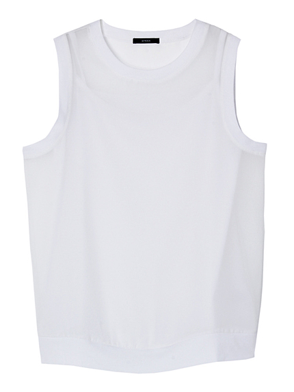 キャミレイヤーノースリーブトップ