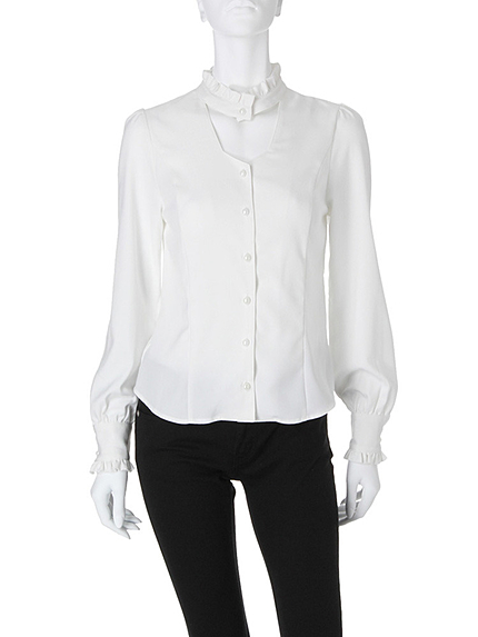 FRONTオープンスタンドブラウス