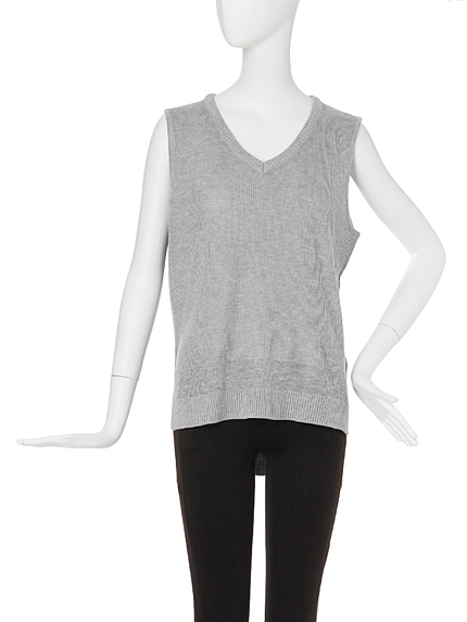 【CASUAL】Vネックシアーニットベスト
