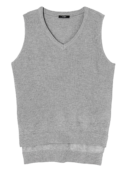 【CASUAL】Vネックシアーニットベスト
