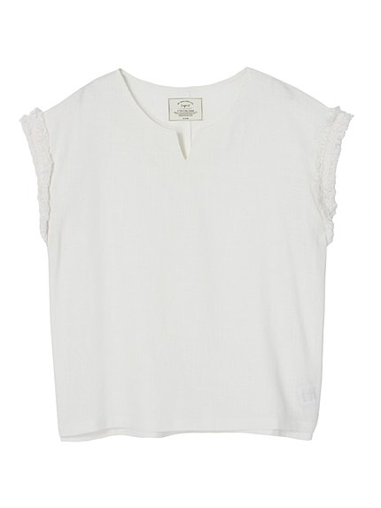 フリンジノッチネックブラウス