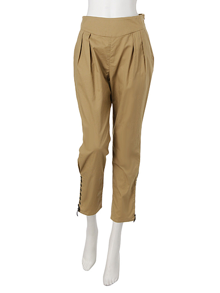 レースアップテーパードパンツ