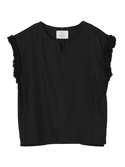 フリンジノッチネックブラウス