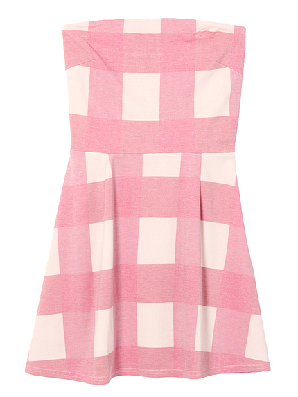 グリートチェックベアフレアワンピース