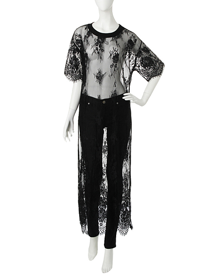 レースロングＴ ワンピース