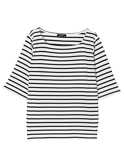 【CASUAL】スクエアネックボーダーTシャツ