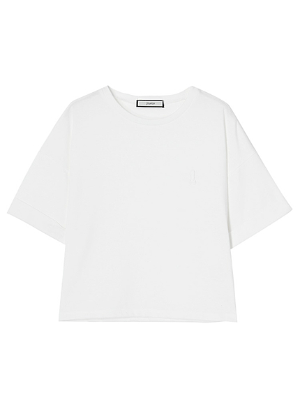 ワンポイント刺繍ショート丈T