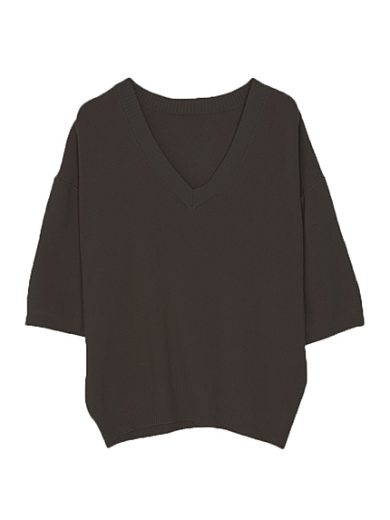 ミラノリブＶネックニット