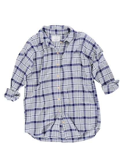 起毛ルーズチェックシャツ