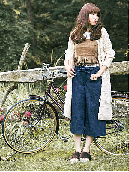 フリンジロングカーディガン