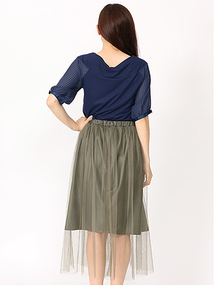 チュール重ねスカート