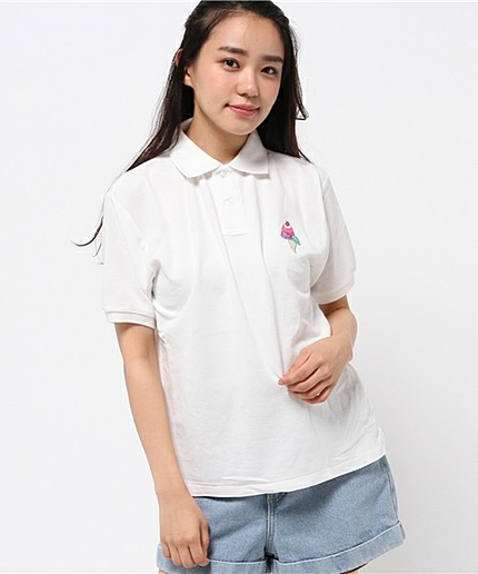 ΠWC/ワンポイント刺繍ポロシャツ