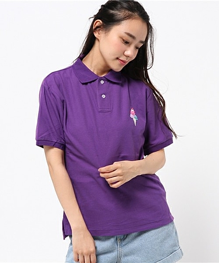 ΠWC/ワンポイント刺繍ポロシャツ