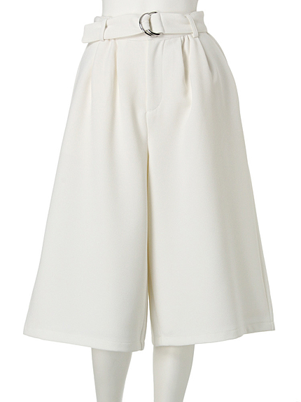 【W】ベルト付ガウチョパンツ