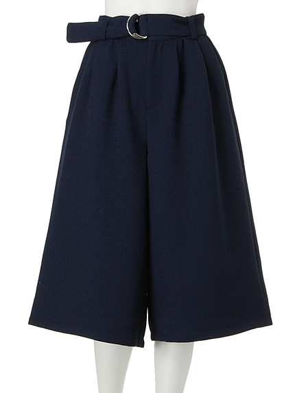 【W】ベルト付ガウチョパンツ