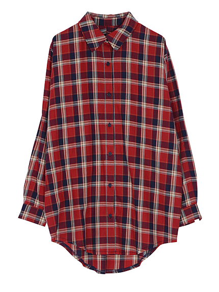 チェックドルマンシャツ