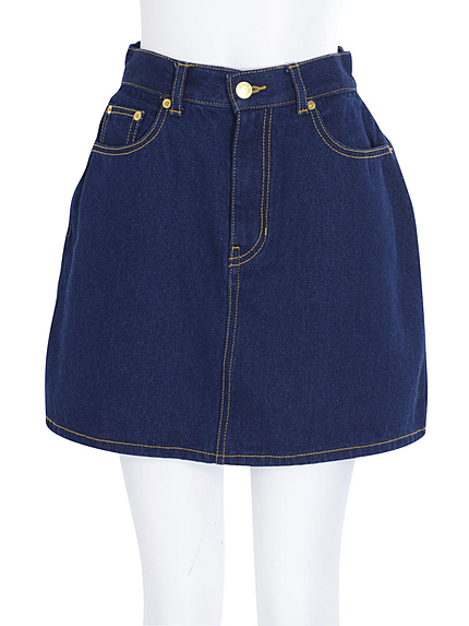 デニムフレアミニスカート