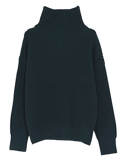 リブボトルネックニット