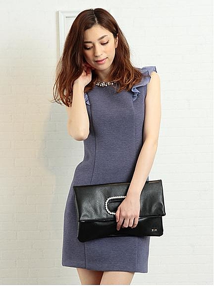 パールビジューボンディングワンピース