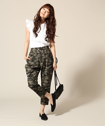 Ｃ／ＰＵサルエルテーパードパンツ