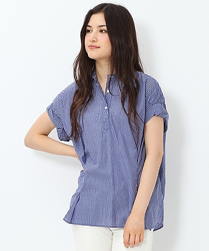 袖ねじビッグプルオーバーシャツ