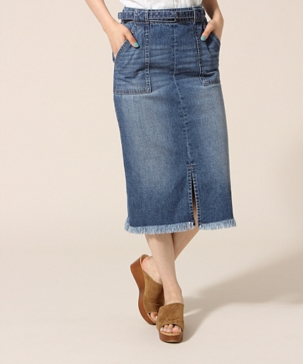 ■新作アイテム■ベルトツキデニムスリットスカート