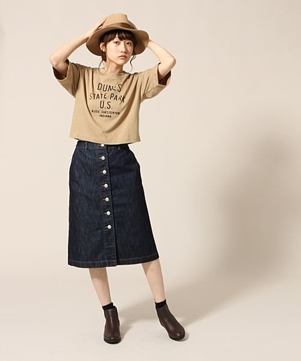■新作アイテム■マエボタンセミフレアスカート
