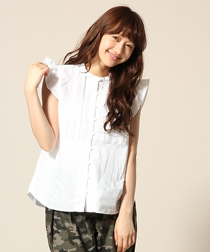 ■新作アイテム■Ｃボイルレースフリルブラウス