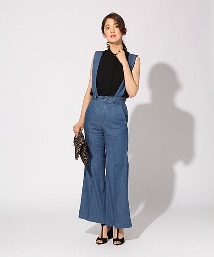 Ｃデニム＊サスツキフレアワイドパンツ