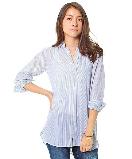 ストライプロングシャツ