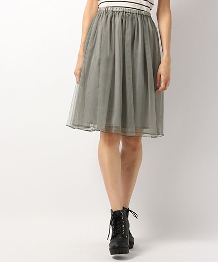 ギャザーチュールスカート