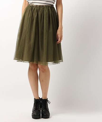 ギャザーチュールスカート