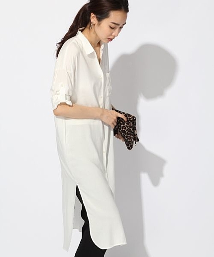 Rロングシャツワンピース