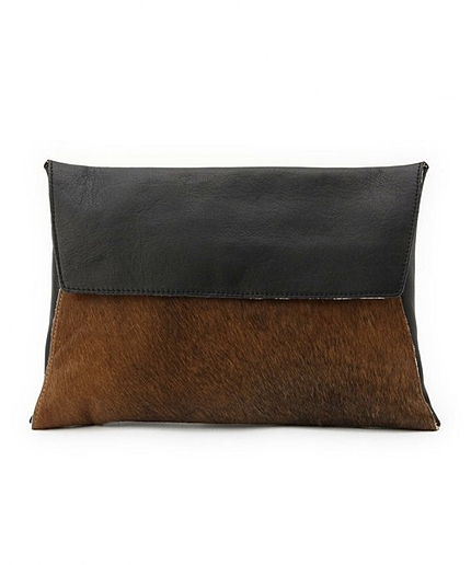 ＜lapu lapu＞ ハラコ×レザー クラッチ