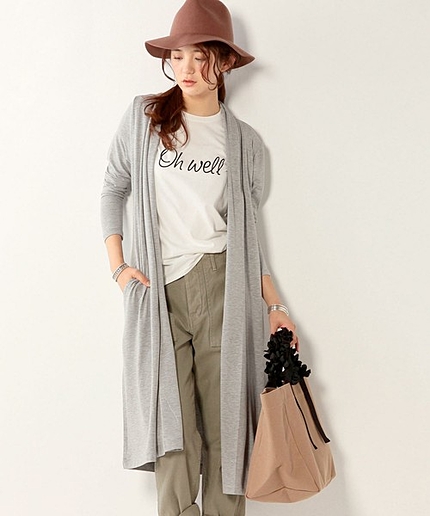 UWBT R/PU カットソー ロング カーディガン