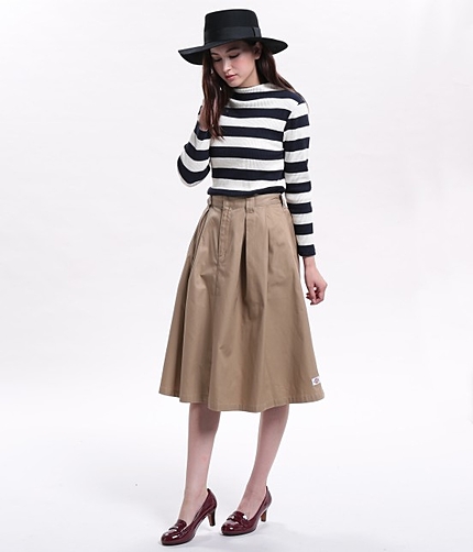 【先行予約】 【ViS×Dickies】ミモレ丈タックスカート