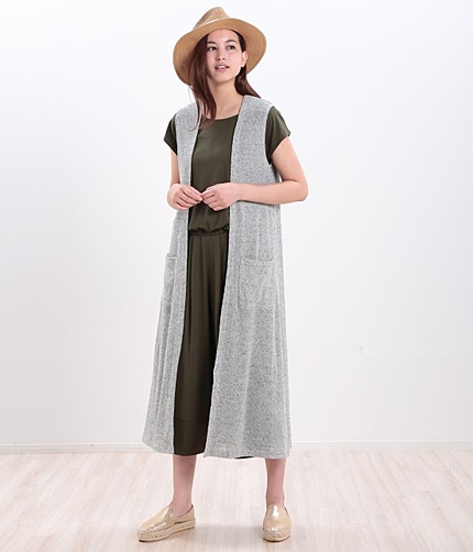 【LIMITED SALE!今だけさらに10%OFF】 ニットソーマキシ丈ジレ