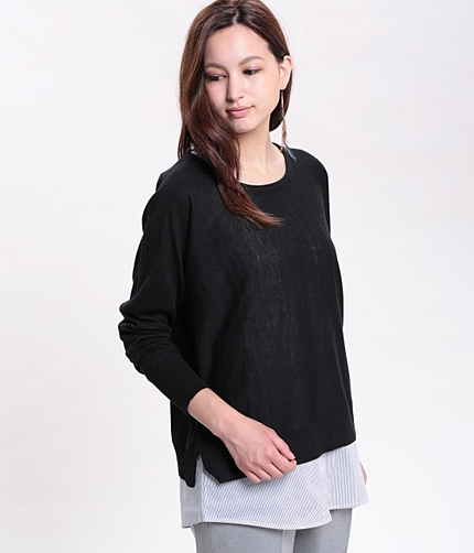 【先行予約】 インナー付きドルマンプルオーバー