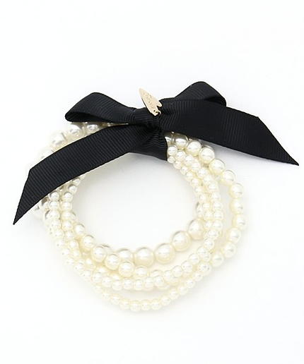 リボンパールアクセサリーブレスレット