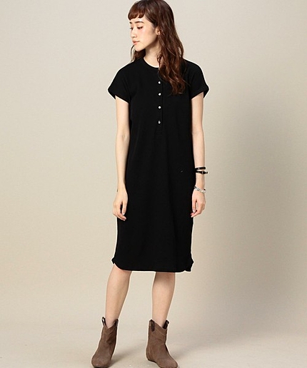 BY ワッフルヘンリーネックワンピース