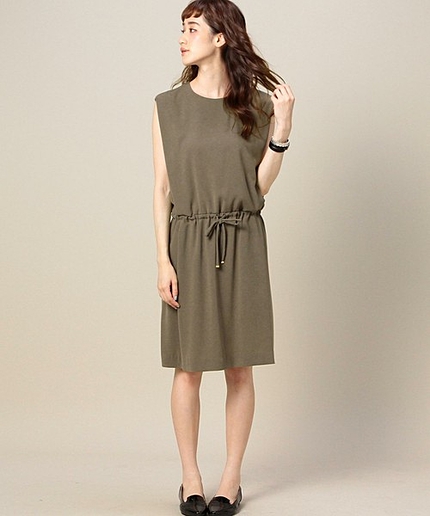 BY ギャザードローストノースリーブワンピース