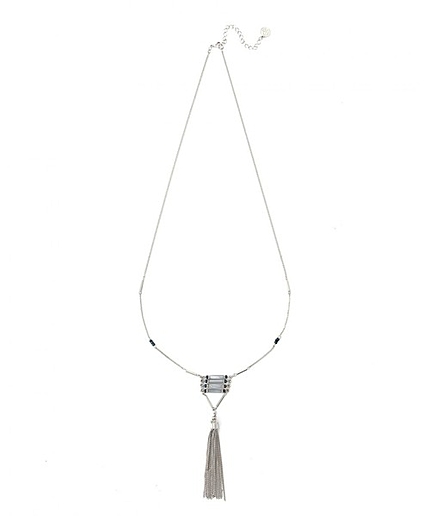 BY メタルビーズ×フリンジロングネックレス