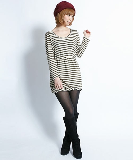 STRIPE BALLOON DRESS